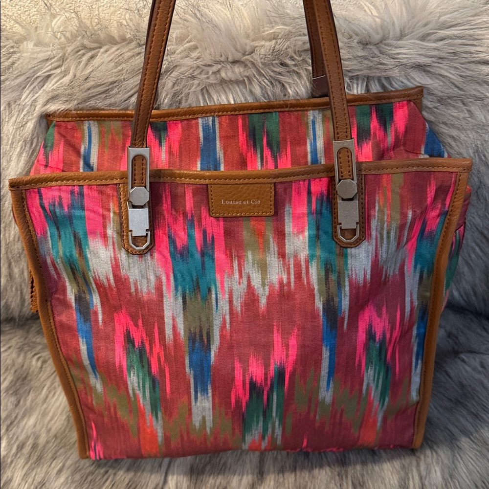 PRICE FIRM Louise et Cie Colorful Patterned Tote Bag